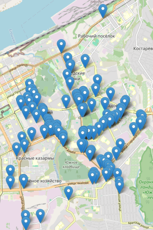 Скрин полной карты сервиса